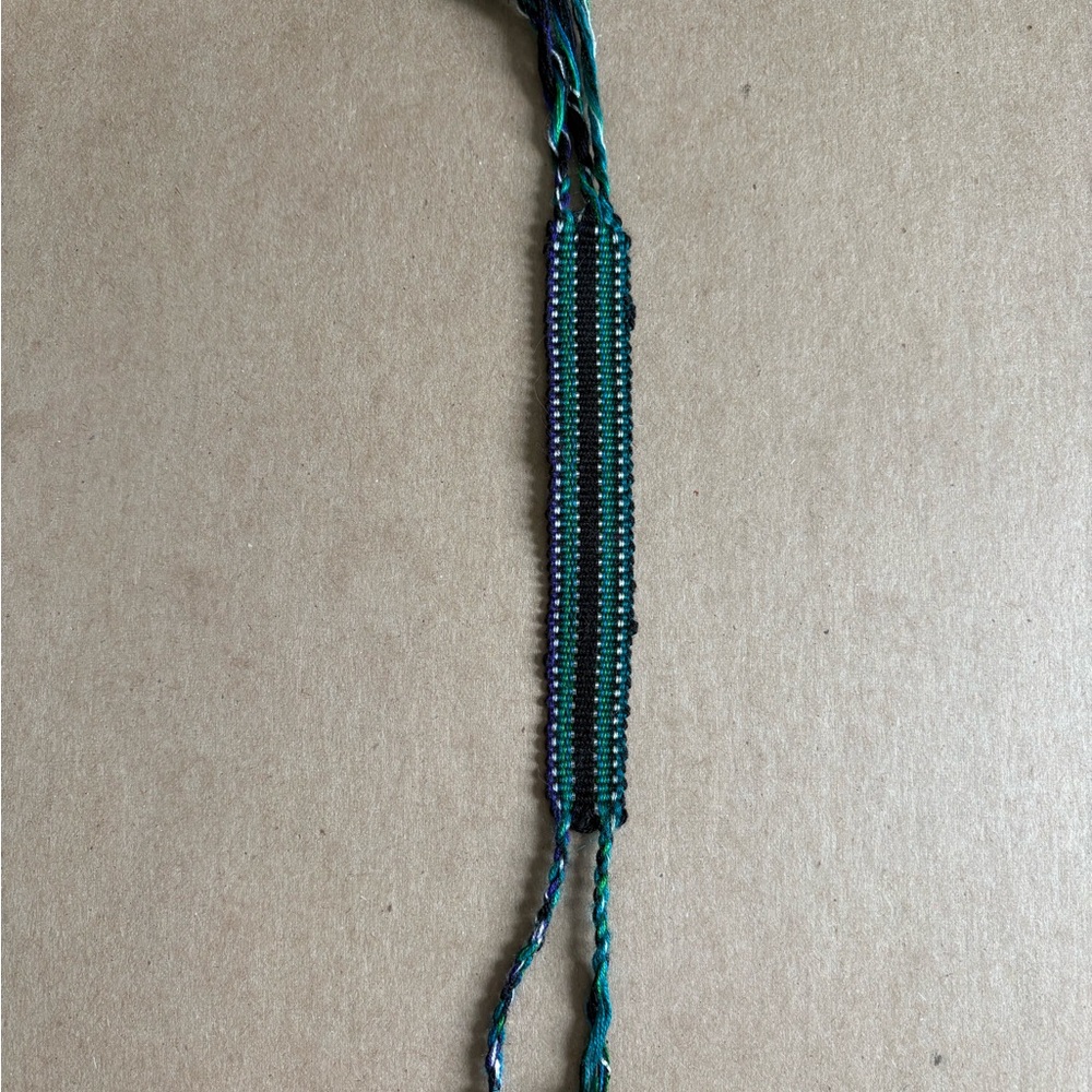 Handcrafted Woven Bracelet - Blue and Green